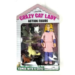 Crazy Cat Lady figurine set, NWOT